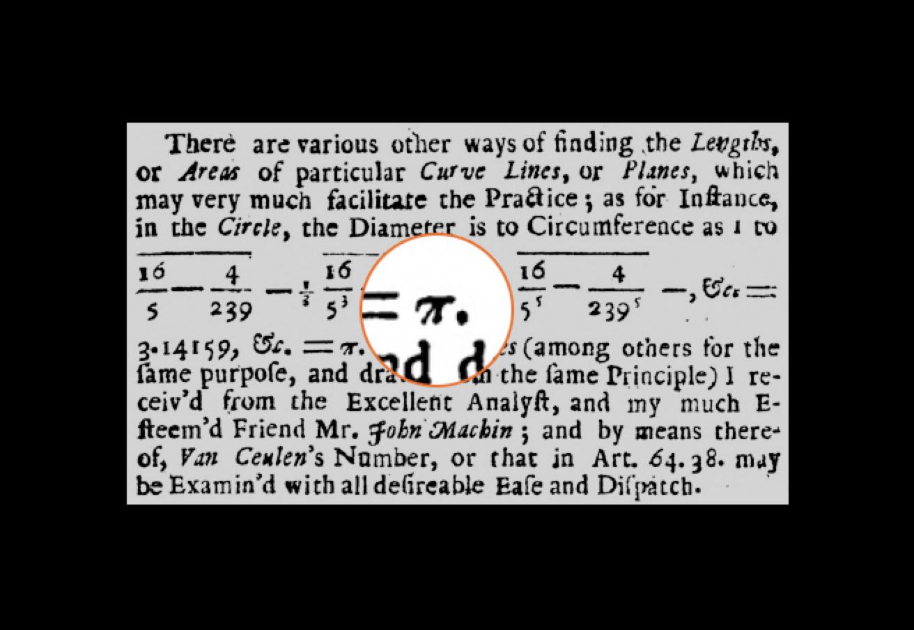 Jones's Use of the Symbol π