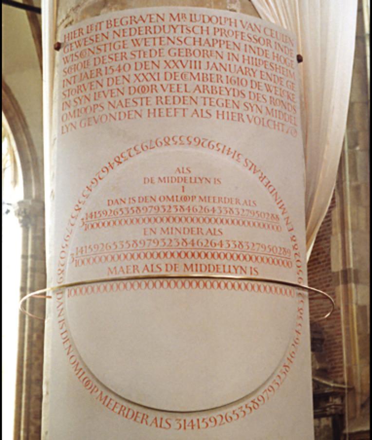 π Tombstone of Ludolph van Ceulen