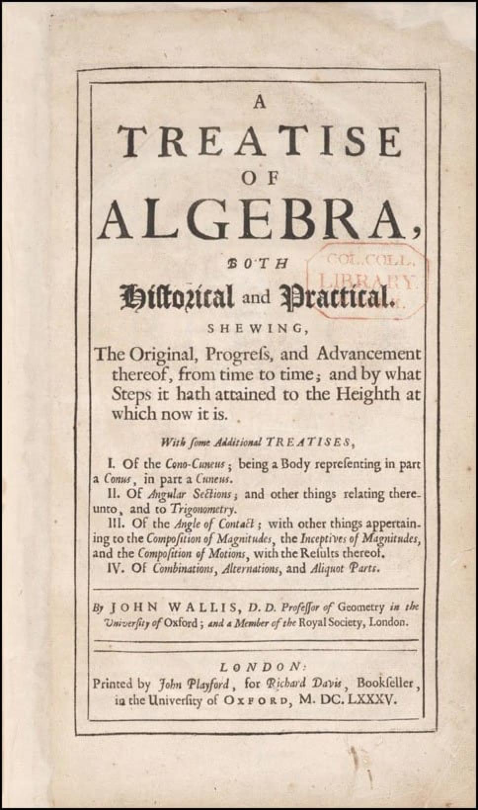 Wallis's Treatise of Algebra